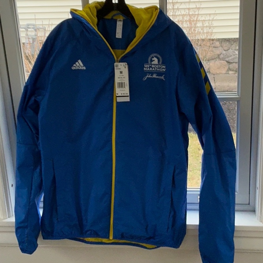 NWT Adidas Blue Boston Marathon Jacket